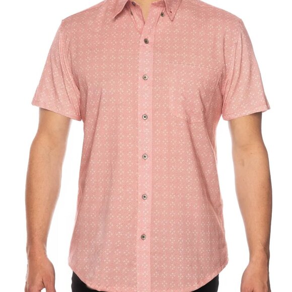 W.R.K Reworked Red Geo Print Short Sleeve Shirt - Picture 1 of 4